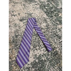 Lauren Ralph Lauren Purple Diagonal Tie 49% Silk Handmade In China